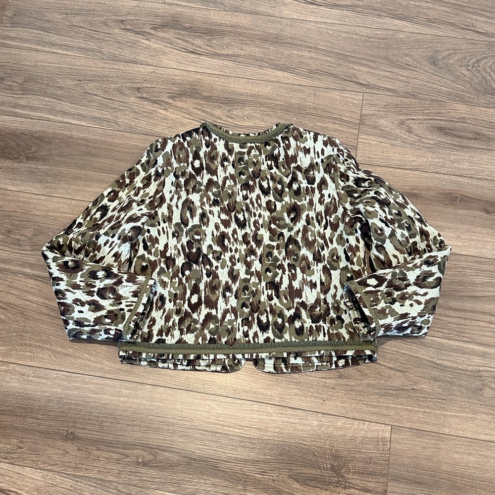 J Crew Quilted Lady Coat in Autumn Cheetah Size Medium - Picture 9 of 12